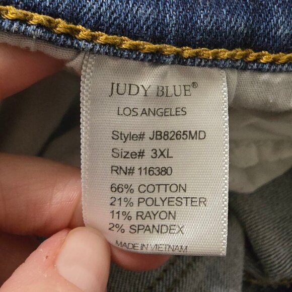 Judy Blue Leopard Print Patch Distressed Skinny Fit Jeans Sz 3XL - Picture 9 of 10